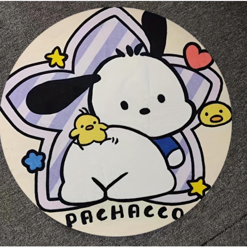 Sanrio Round Carpet Is A Non Slip Soft Door Mat Used for Bedroom and Living Room Decoration Cute Anime Cartoon Melody and Kuromi