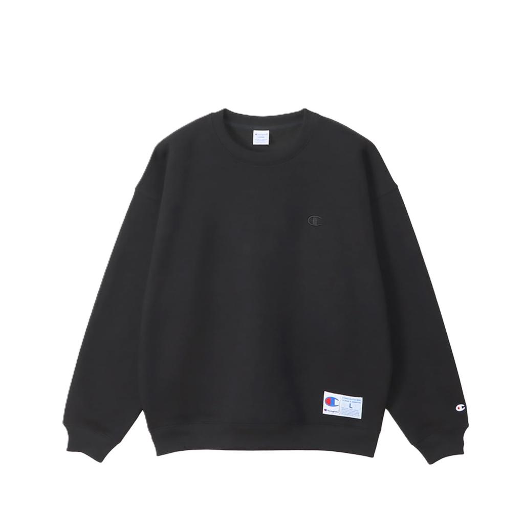 Champion COTTON USA LooseFit Long Sleeve Crew Neck Sweatshirt with Action Size One-Point Logo, Style, C3-Y034-090-XL