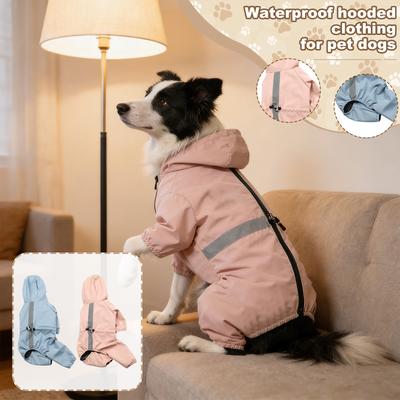 Full-Body Pet Raincoat – Hooded Four-Legged Rain Jacket With Reflective Strip For Dogs & Cats (Multiple Sizes)