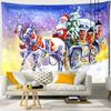 Santa Claus And Sleigh Tapestry Wall Hanging Cartoon Illustration Witchcraft Christmas Day Girl Dormitory Home Decor