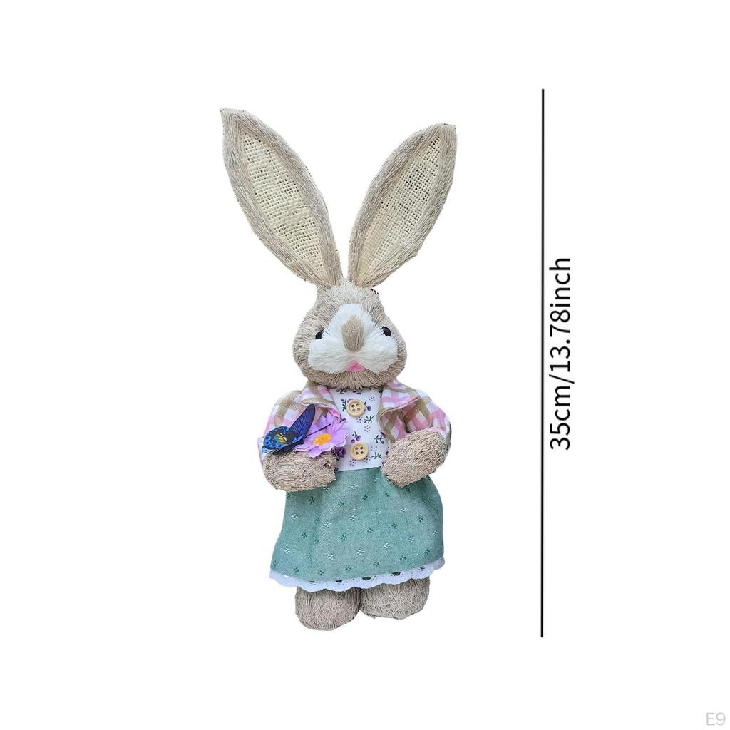 Easter Bunny Figurine Statue Cartoon Souvenir Party Decoration Handicraft 35cm for Garden