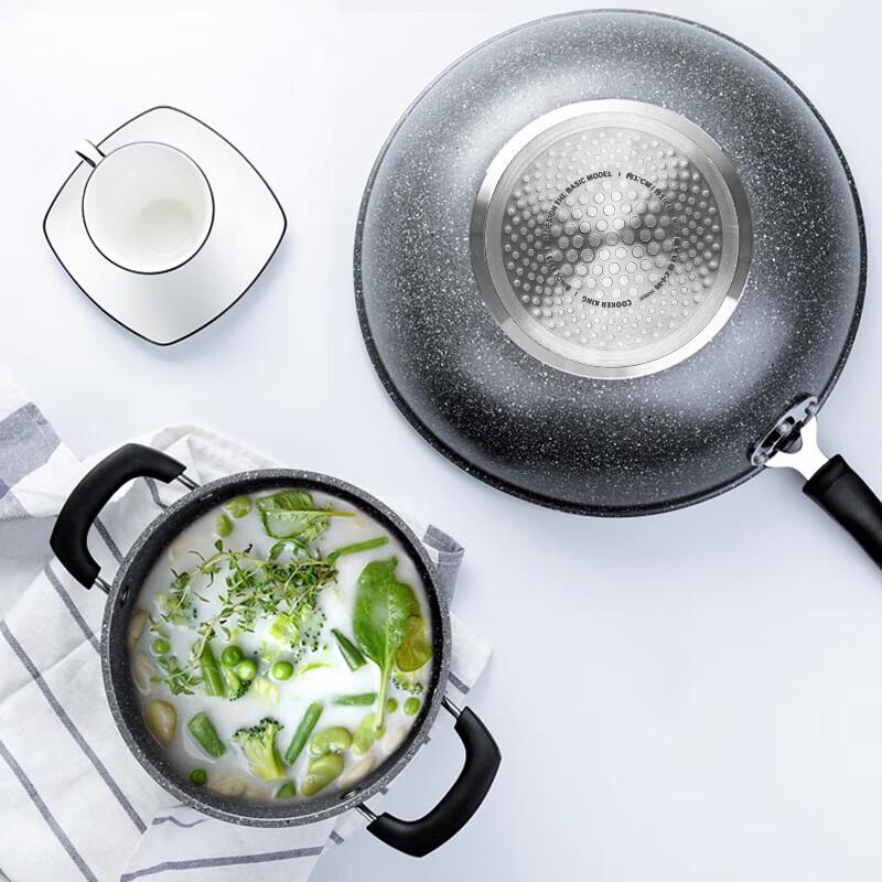 Chui Da Huang Non-stick Wok and Soup Pot 2-Piece Cookware Set