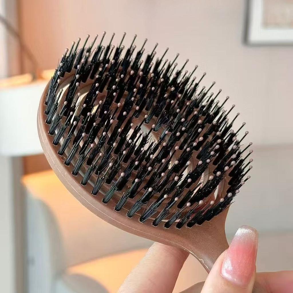 Boar Bristle Detangling Hairbrush Women Scalp Massage Combs Hollow Out Wet Curly Hair Comb Barber Hairdressing Styling Tools