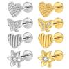 G23 Titanium Alloy Christian Gold Plated Butterfly Earring Fresh Simple Love Children's Human Body Piercing Jewelry