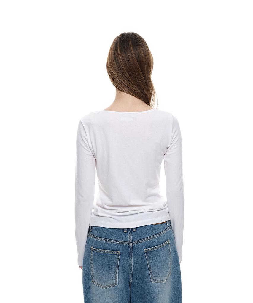 AEGO FREEDOM LAB Nip Point Sleeve T-Shirt_White