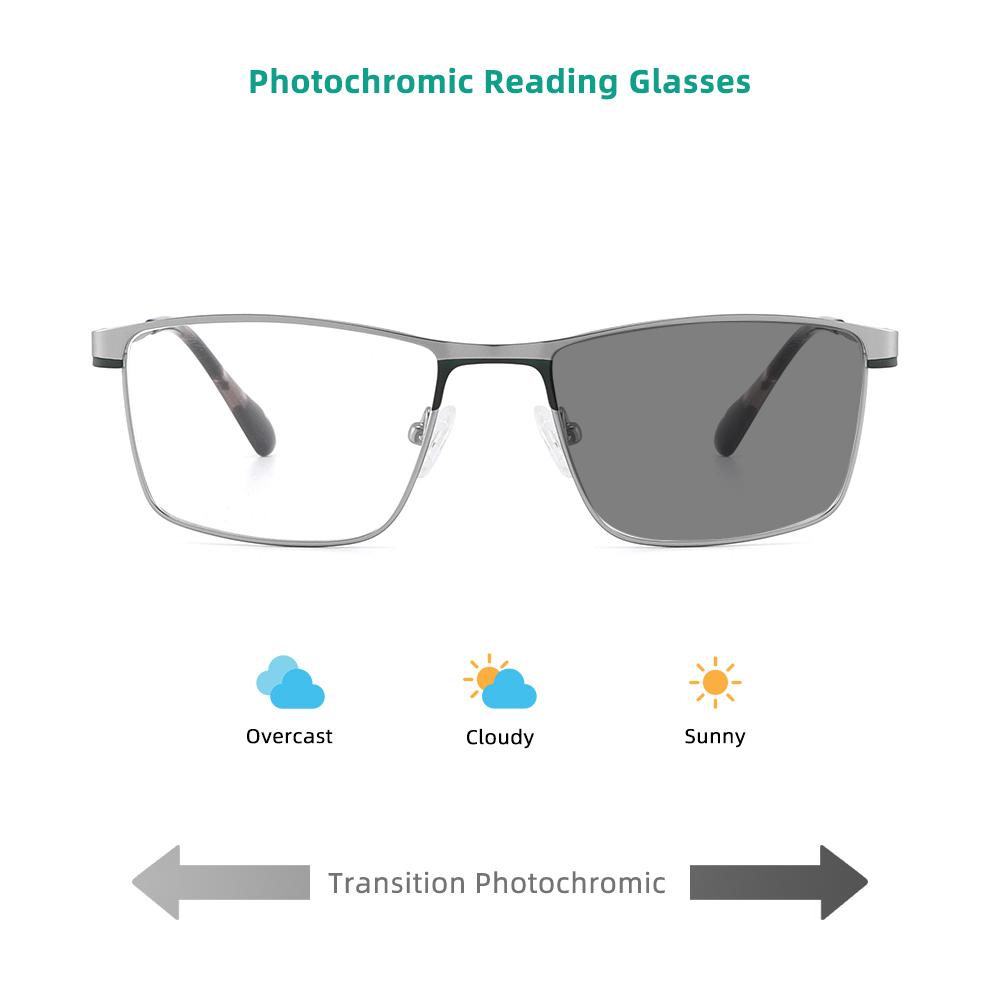 Cooling Glasses for Sight for Men Photochromic Graduation Lenses Trend Discoloration Sunglasses Men Square Spectacle Frames Men
