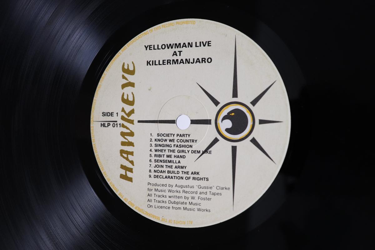 

LP Record YELLOWMAN - Live At Killamanjaro HLP011 HAWKEYE 1983 UK Reggae, Ska & Dub Used