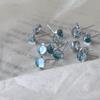Frische Haibao Blaue Runde Ohrringe Damen Kupfernadeln Einfache Sanfte Temperament Ohrringe Tägliche Accessoires