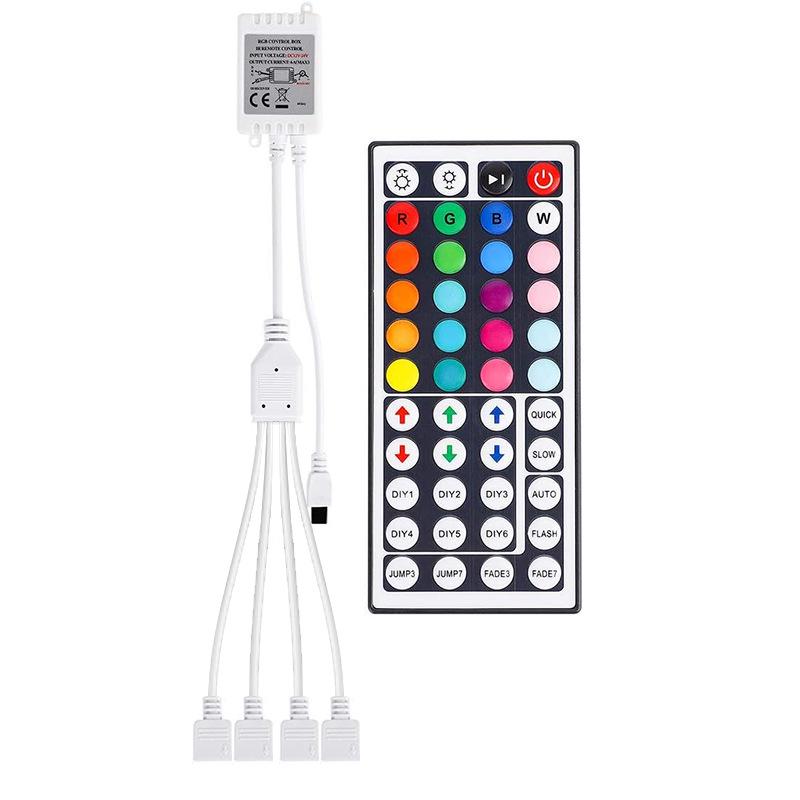 44-Key IR Remote for RGB LED Strips: Controls 5050/2835, Dimming & Color Adjustment.