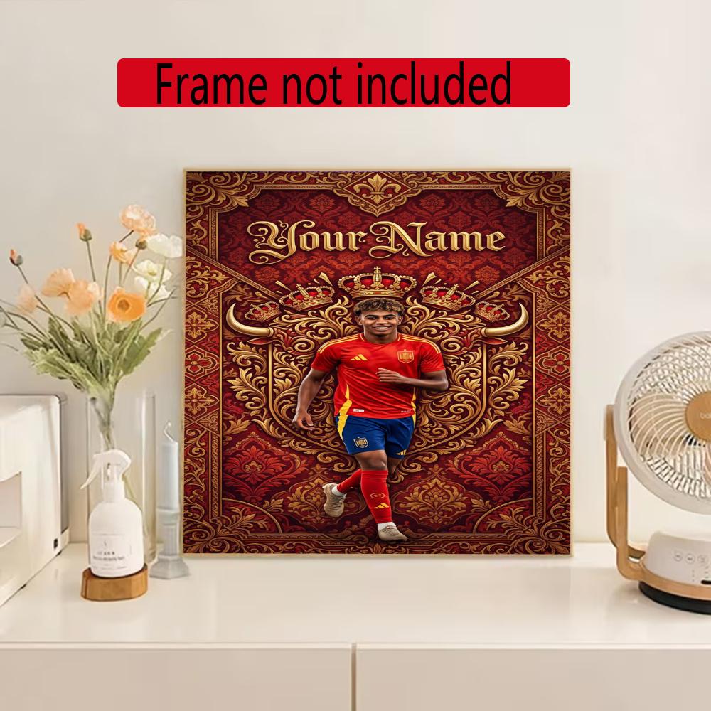 Lamin Yamal Customize Your Name Diamond Painting Round Diamond Rhinestones Mosaic Diamond Embroidery Wall Paintings Rhinestones Gift Frameless