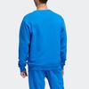 Adidas Originals Trefoil Solid Logo Embroidered Crew Neck Sweatshirt Unisex Sweatshirt Blue HK9869
