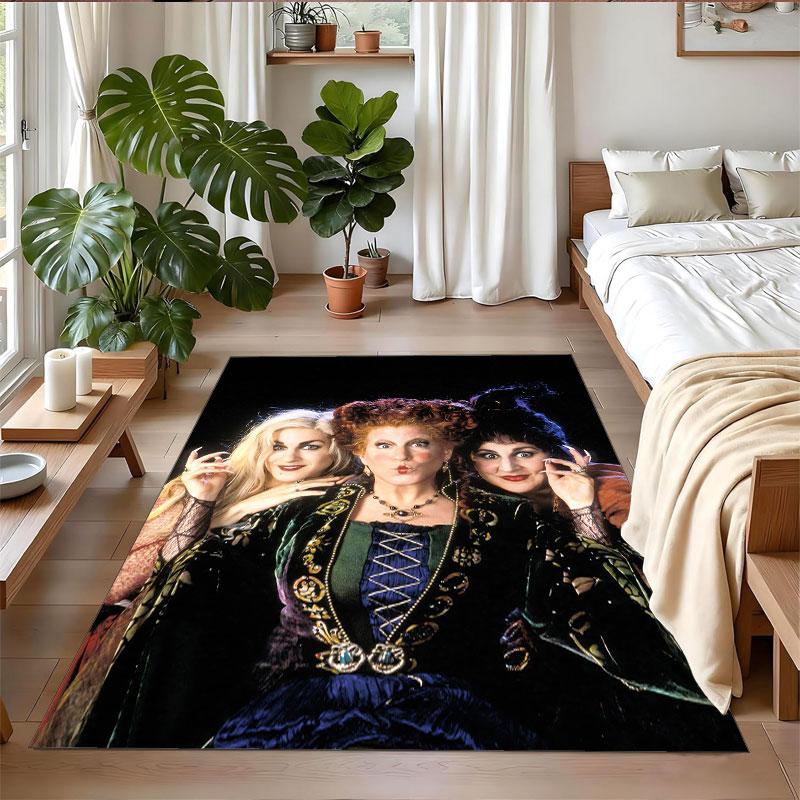 Crystal Velvet Rug Soft Non Slip Indoor Floor Mat Home DecorHocus Pocus Sanderson Sisters