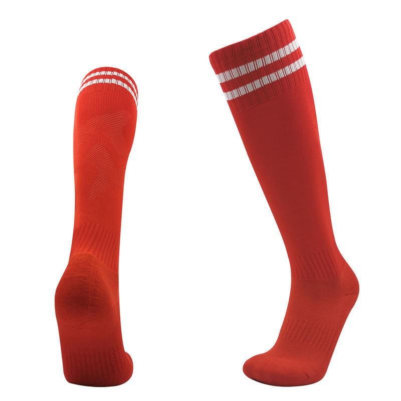 Long Towel Bottom Thickened Football Socks Adult Football Training Socks Shock-Resistant Wear-Resistant Children S Football High Tube Knee Socks Children красный