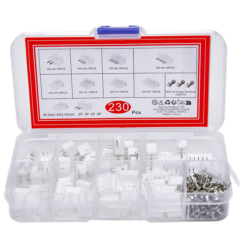 230Pcs Xh2.54 Ph2.0 2P 3P 4P 5 Pin 2.54Mm 2.0Mm Pitch Terminal Kit Jst Connector Wire Connectors Adaptor Box Packing
