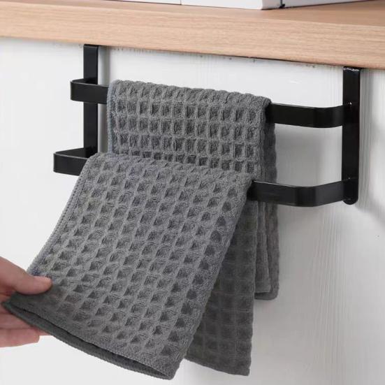 Toallero para colgar en la puerta del armario, barra colgante, fuerte soporte de carga, diseño de 2 capas, fácil instalación, colgador de toallas para puerta de baño