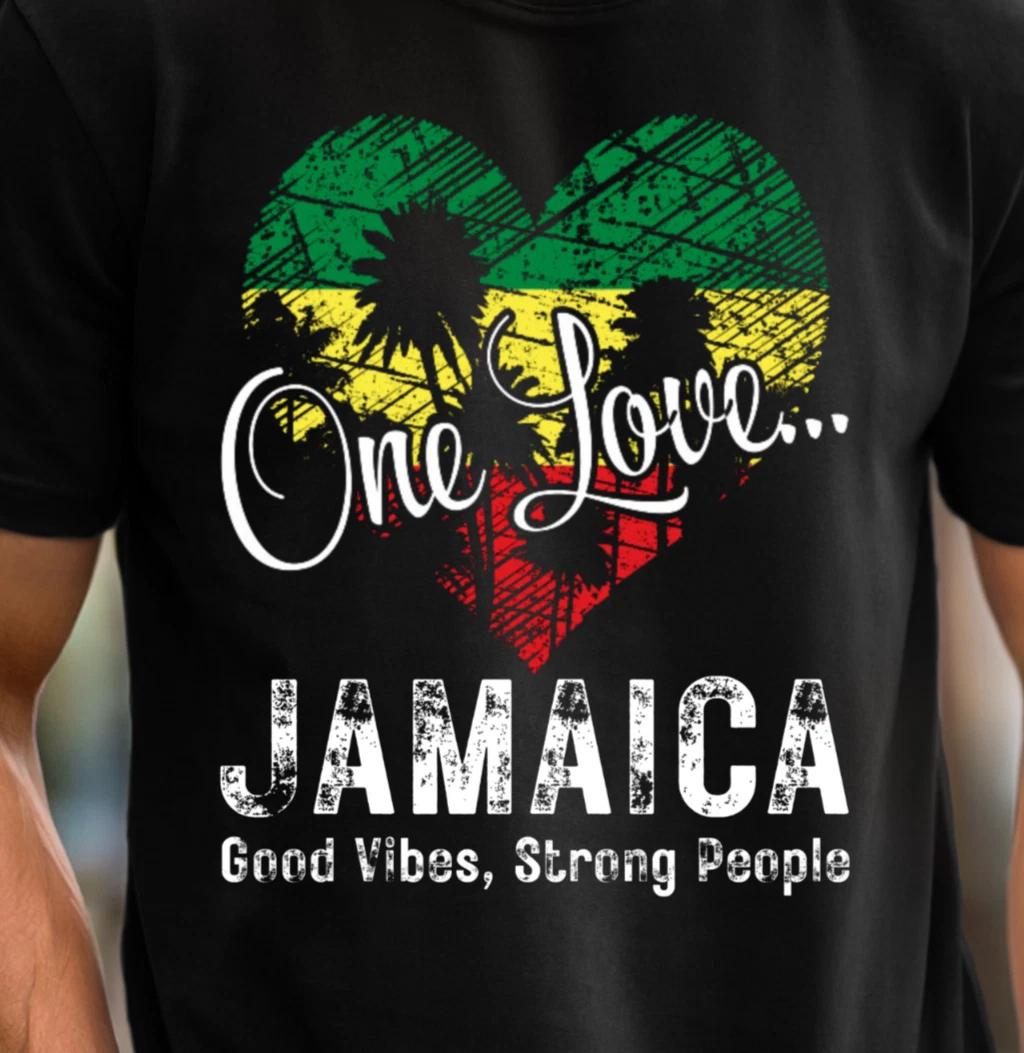 One Love Jamaica heart T-shirt | Reggae island vibes tee, Caribbean Beach Shirt XL