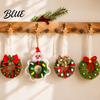 Holiday Door Decoration Handmade Pipe Cleaner Christmas Wreath Ornament Chenille Stems Mini Bow Bell Crafts with Bells for Window Fireplace