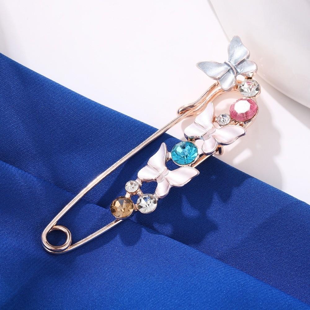 Rhinestones Flower Brooch Adjustable Waist Fastening Pins Versatile Brooches  Dress Decoration