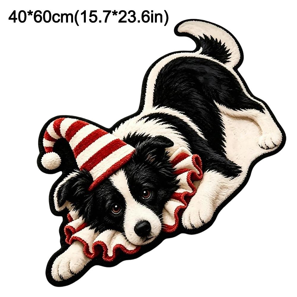 Decorative Carpet Dog Shaped Rug Special-shaped Entryway Mat Cute Animal Floor Mat  Bedroom Decor