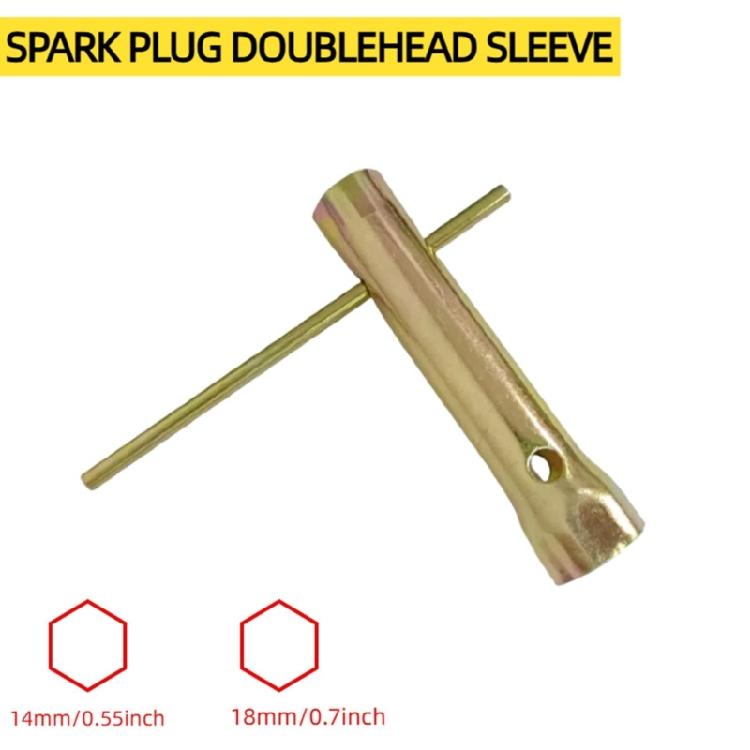Double Head Spark Plugs Wrench Spanner 14mm 18mm Heavy Duty Alloy Steel Nonslip Handle Automotive Motorcycle Maintenance