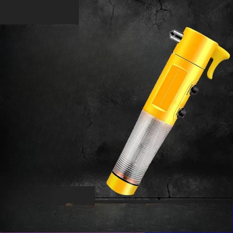 Multi-functional Car-specific Safety Hammer, Car Escape Window Glass Breaking Safety Hammer, Fire Flashlight - Four-in-one
