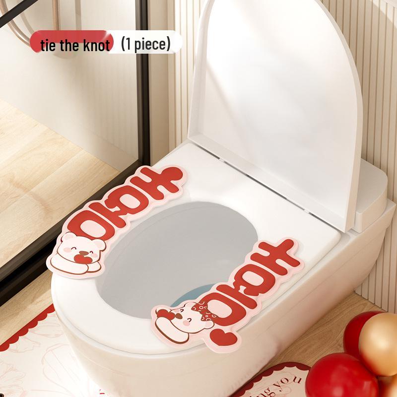 

Universal Waterproof Wedding Toilet Seat Cushion - Red