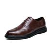 Fashion 2025 Trendy New Men's Leather Casual Shoes Retro Brown Brogue Shoes Luxurious Banquet Men's Formal Shoes High-end Quality