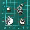 DIY Alloy Jewelry Accessories: White KKC Oil Drop Tai Chi Bagua Black & White Pendant Beads