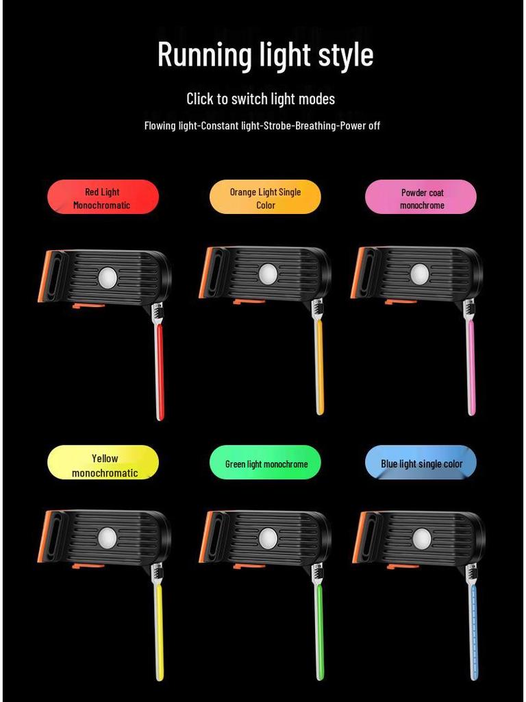 USB Dobíjecí Zadní Světlo na Kolo s Tekoucím Světlem - Vysoká Svítivost pro Noční Jízdu na Horských a Silničních Kolech