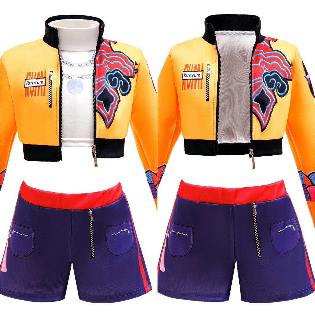 Girls K-POP Party Role Playing Dress Up Jacket Kids Rumi Cosplay Costume Children Stage Performance Hunters Halloween Outfit