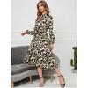 Dress Single-Breasted Lace Up Mandarin Collar Dress