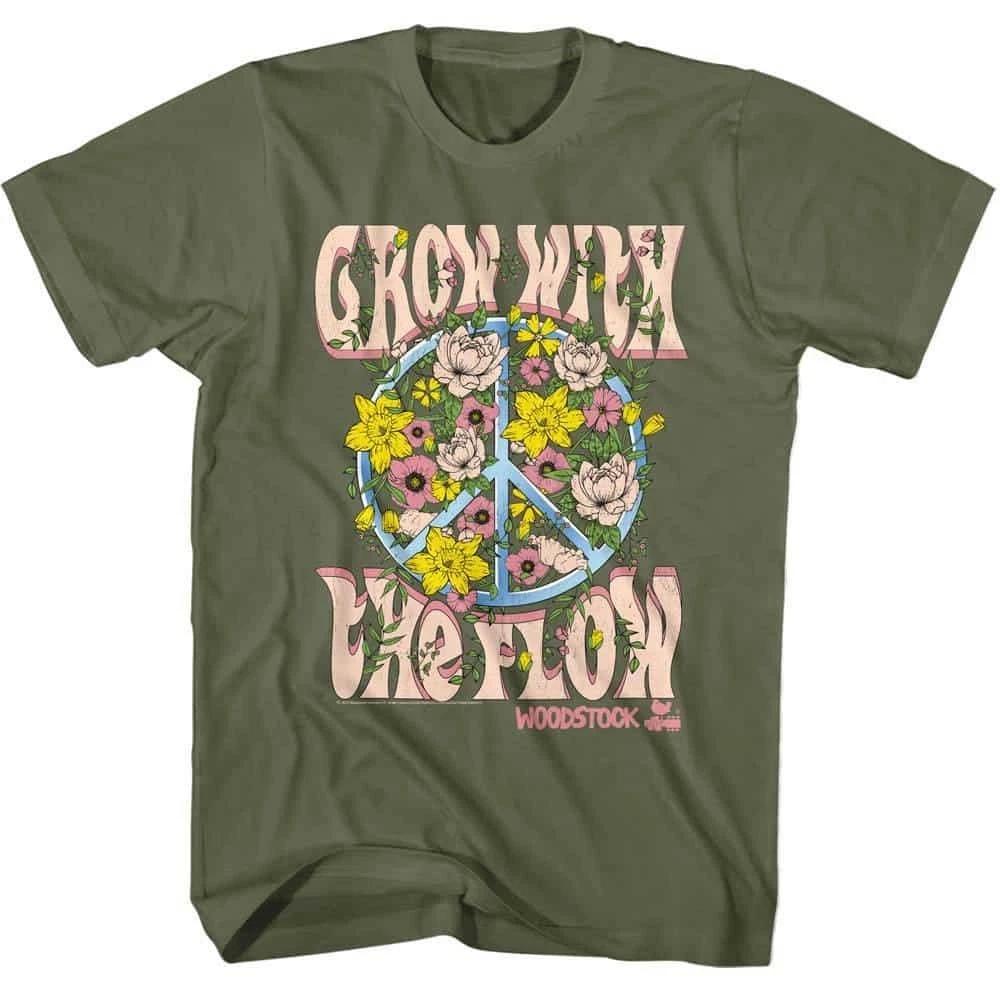 

Woodstock Grow With The Flow Men s Green T-Shirt L