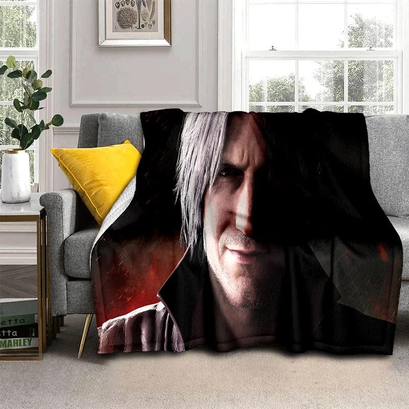 3D DMC Game D-Devil May Cry Gamer Blanket,Soft Throw Blanket for Home Bedroom Bed Sofa Picnic Travel Office Cover Blanket Kids