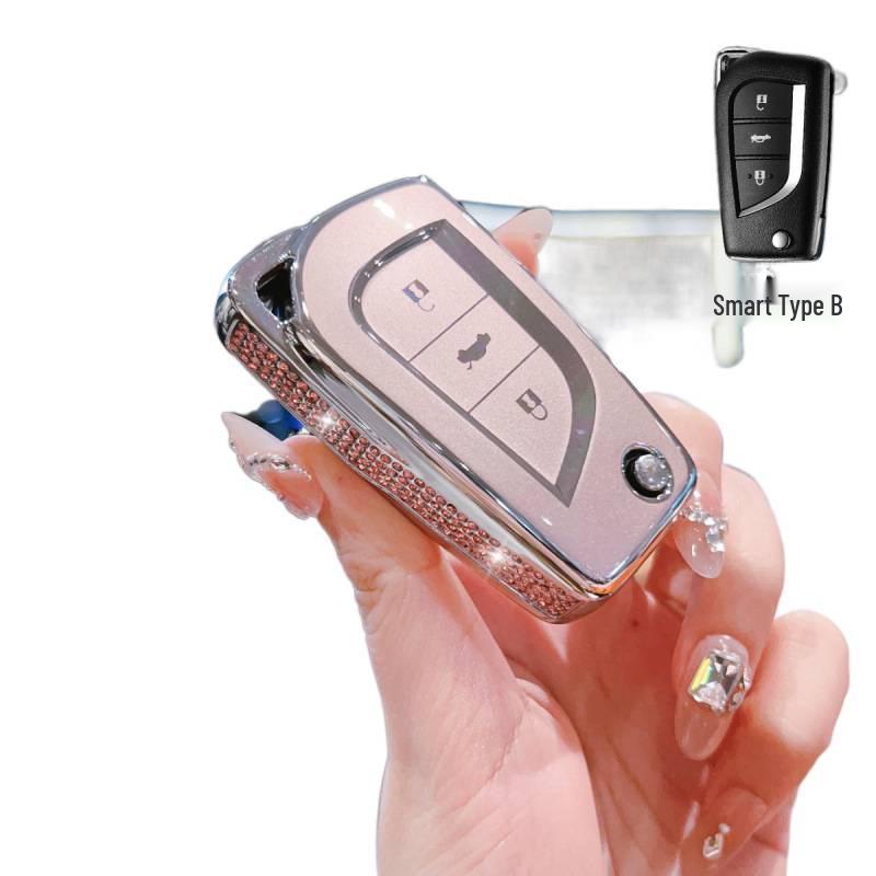 Compatible Foldable Car Key Case for Toyota Rav4, Weilan, Corolla, and Fenglanda Models