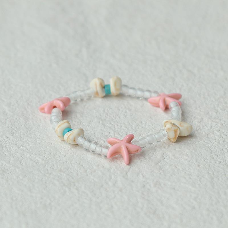 Handmade Seashell & Crushed Stone Bracelet with Lobster Clasp - Perfect Summer Travel Souvenir