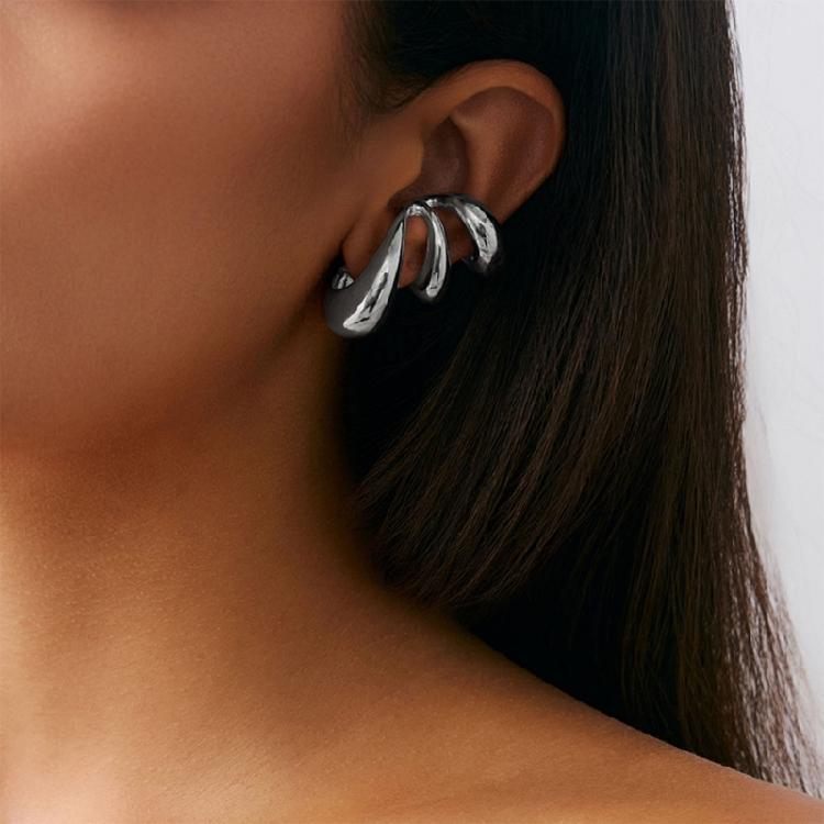 Stacked Cut Ear Clips No Piercing Jewelry Gold And White Gold Variants Comfort Wear All Day Ear Accessories