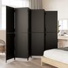 6 Panel Black Poly Rattan Folding Screen
