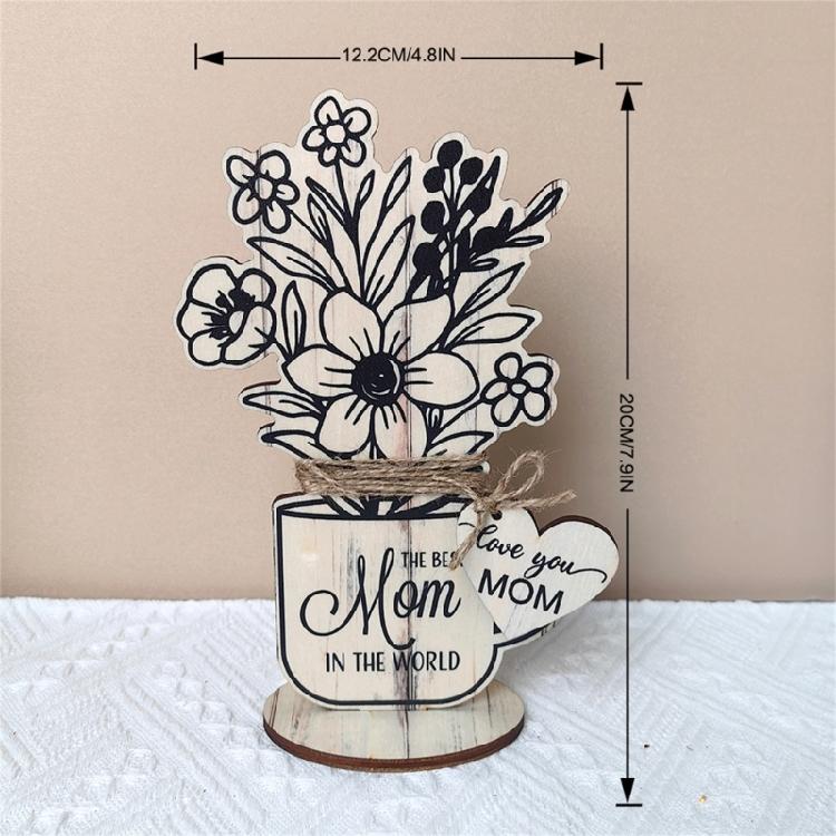Wood Flower Mom Wood Plate Meaningful Wood Sign Mother Day Grateful Present