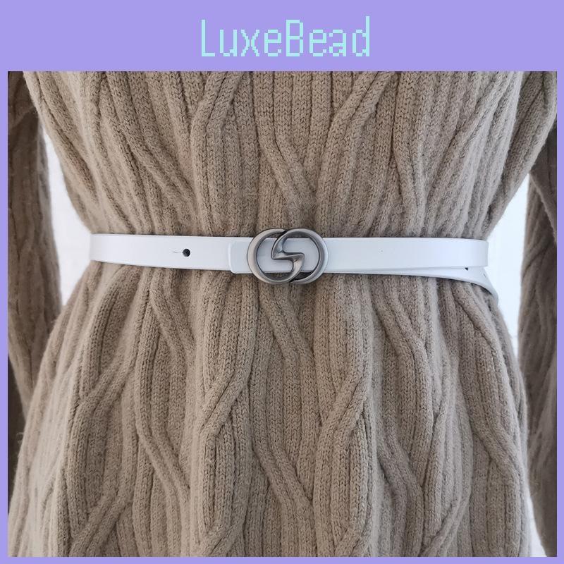 Cowhide Modern Women Belt Slim Leather Waist Belt Snap Closure Daily Outfits