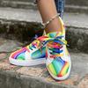 Rainbow Printed Sneakers for Women Casual Shoes 2024 New Spring/Autumn Flat Sport Shoe Zapatos De Mujer Plus Size 43