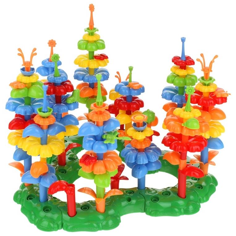 Construction Blocks for Building a Garden Flowers Garden Puzzle 124pcs.