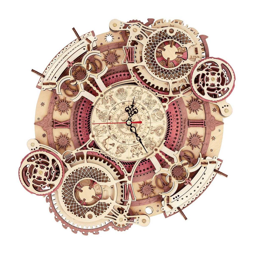 ROBOTIME ROKR Zodiac Wall Clock Mechanical Time Art Engine LC601