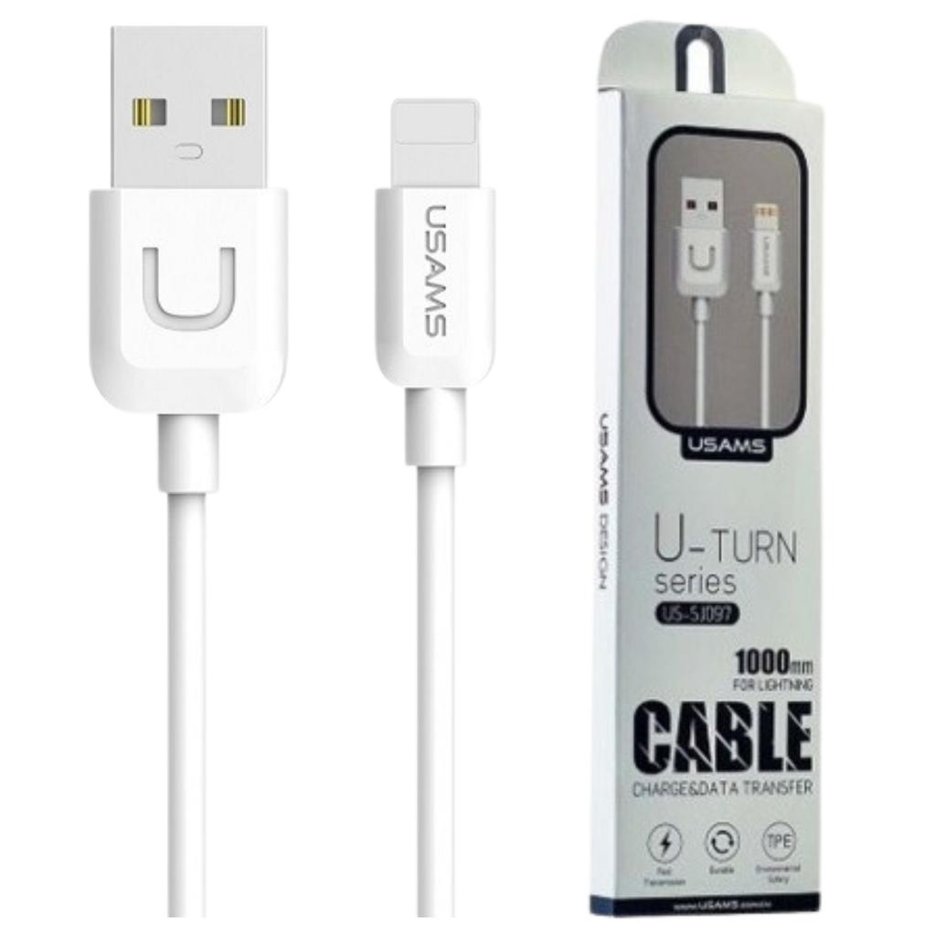 USAMS U-Turn Lightning Cable 1M White 2A Ipusbxd02 (Us-Sj097)