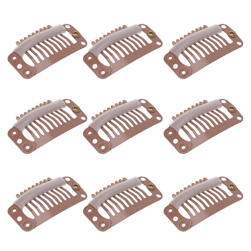 40pcs Hair Wig Clips Stainless Steel 9 Teeth Firmly Hold Hair Extension Hairpiece Clip 32mm