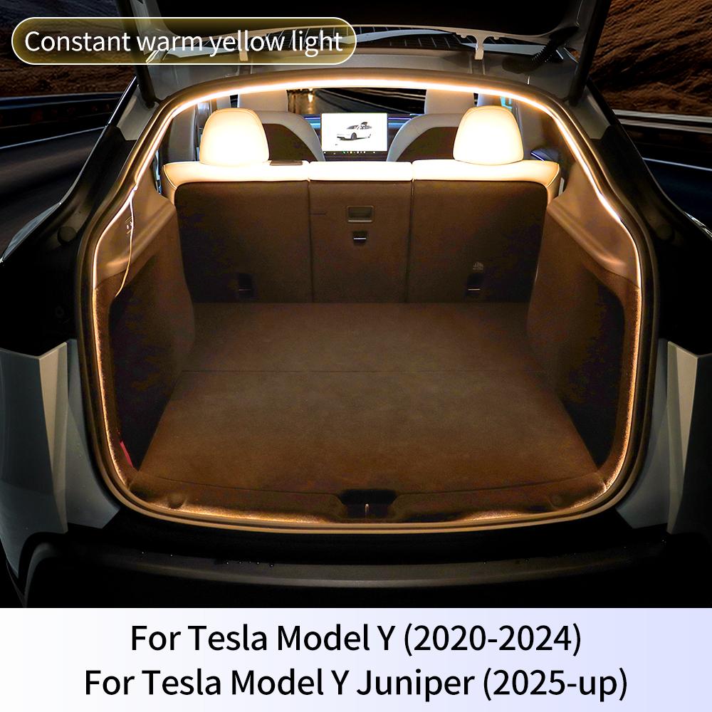 Dynamic Flowing Rear Trunk Light for Tesla Model Y Juniper 2025 2025 2025-2020 Magnetic Induction Switch LED Strip Accessories
