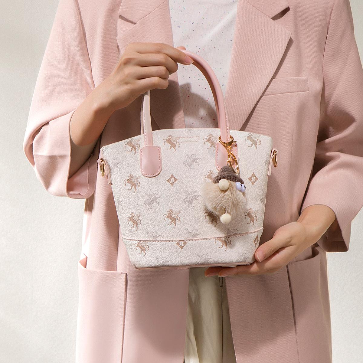 

Premium Pegasus Printed Bucket Bag Women S Tide Large Capacity Commuter Handbag One Shoulder Crossbody Bag