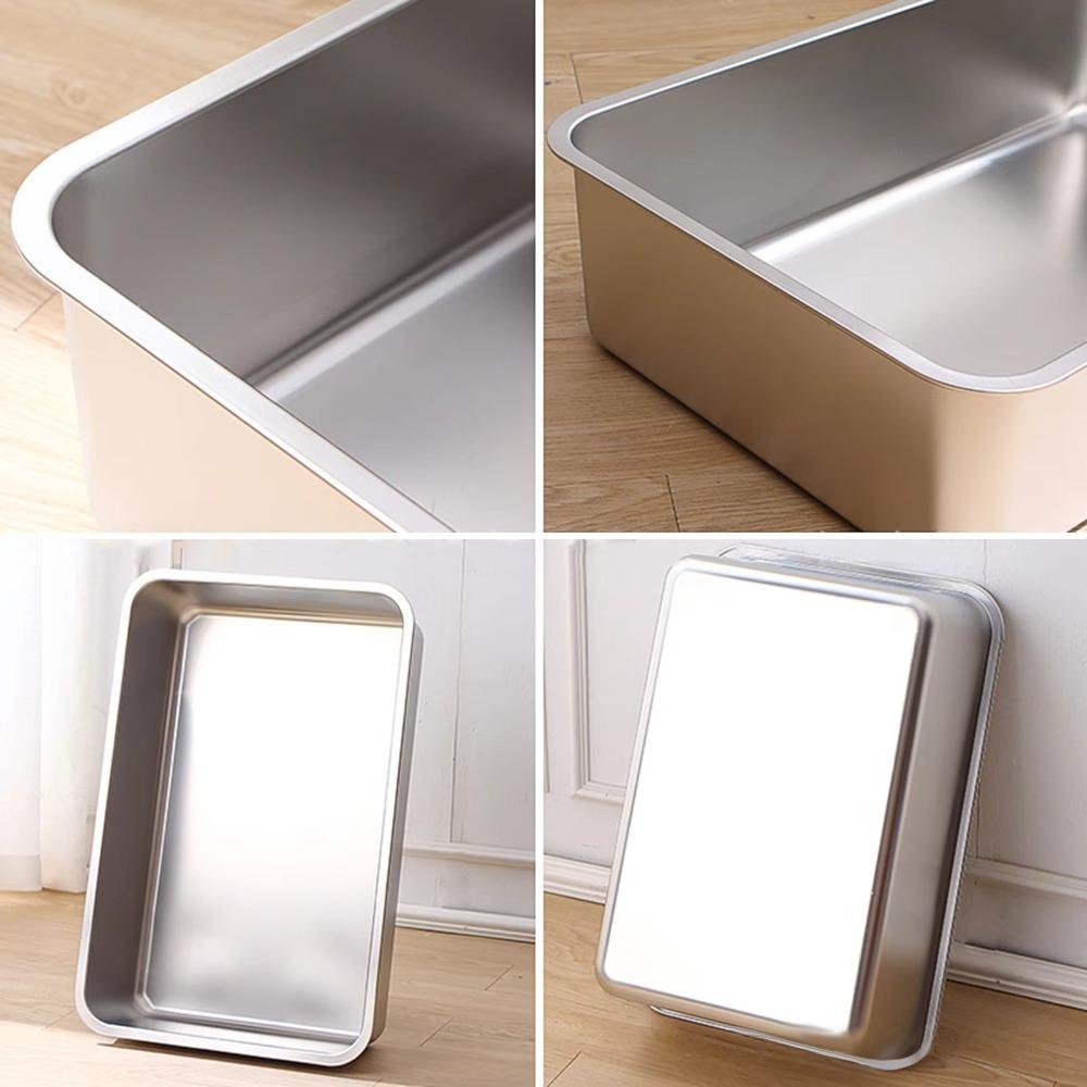 New Stainless Steel Cat Litter Box Large Capacity Easy To Clean Cat Toilet High Sided Cat potty Cat