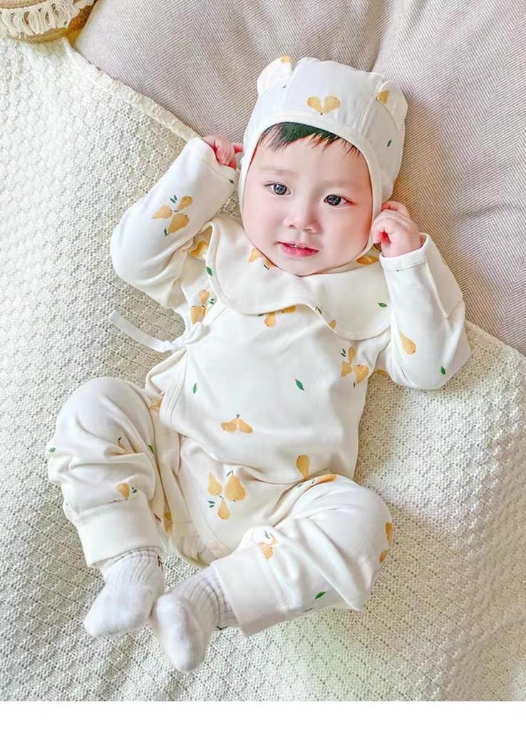 YIN OON Newborn Undershirt Combination Long Sleeve Front Baby Baby Baby Gift Pear Size 52 Clothes, Romper, Undershirt, Coverall, Opening, Clothes,