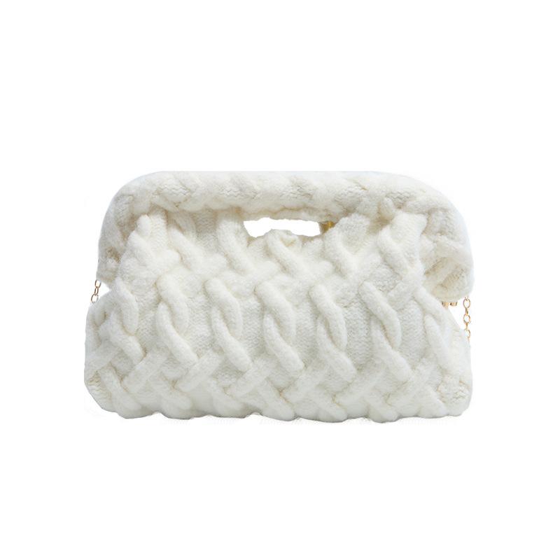 

Fashion Knitting Yarn Crossbody Bags for Women Handmade Crochet Handbags Woven Shoulder Bag Cloud Dumpling Bag Pouch Purse