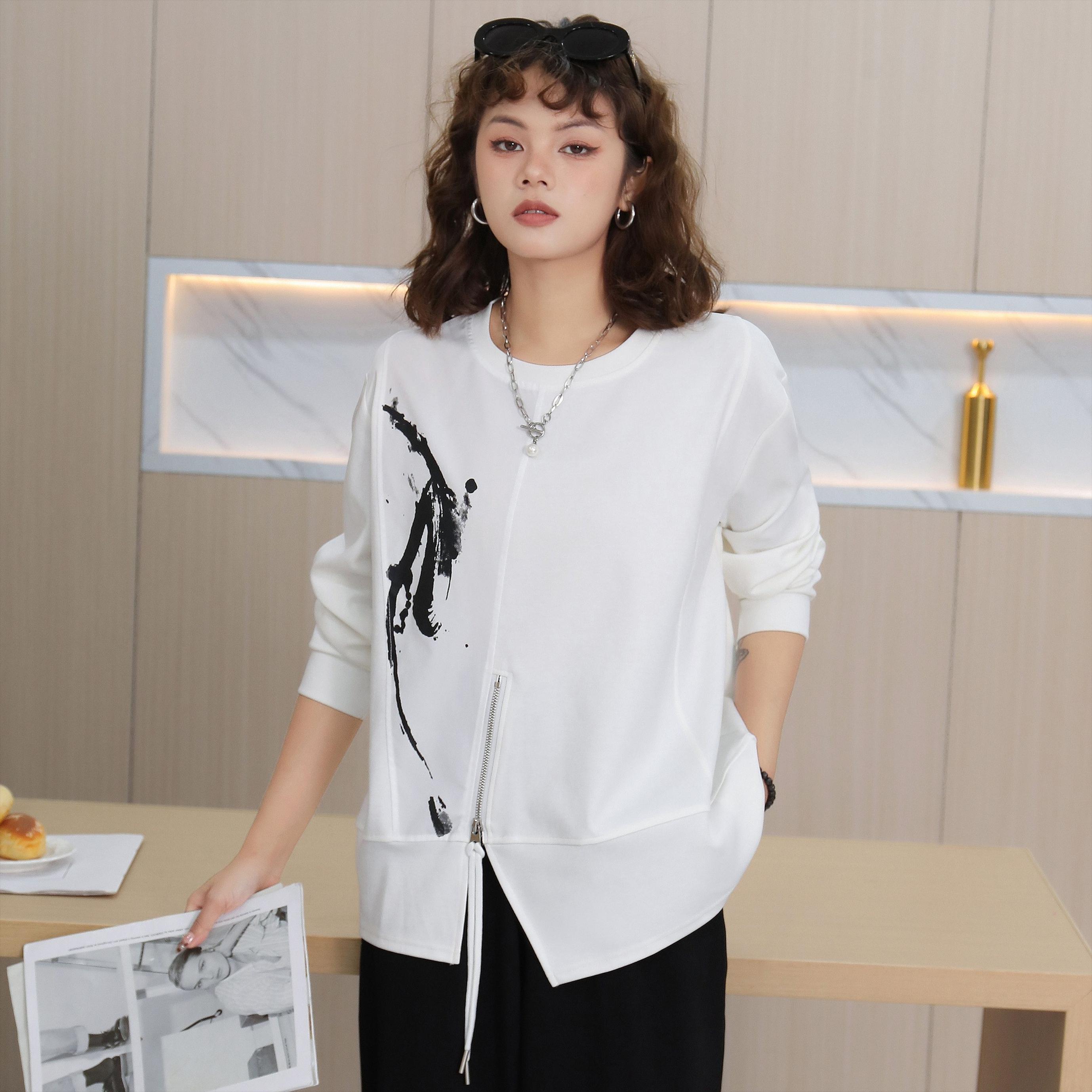 DIMANAF 2025 Весенняя футболка женская с длинным рукавом летучая мышь свободные топы красные футболки One Size белый 1849₽